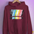 Queer Pride Grunge Exclamation Points Hoodie - Maroon